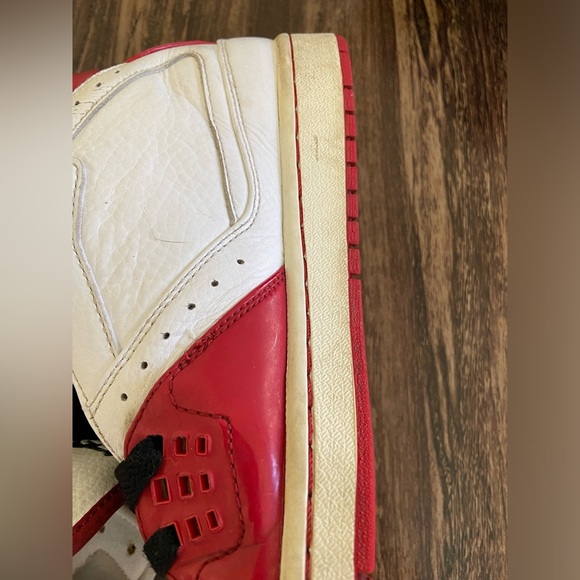Jordan Red and White High-Top Sneakers - Picture 4 of 11